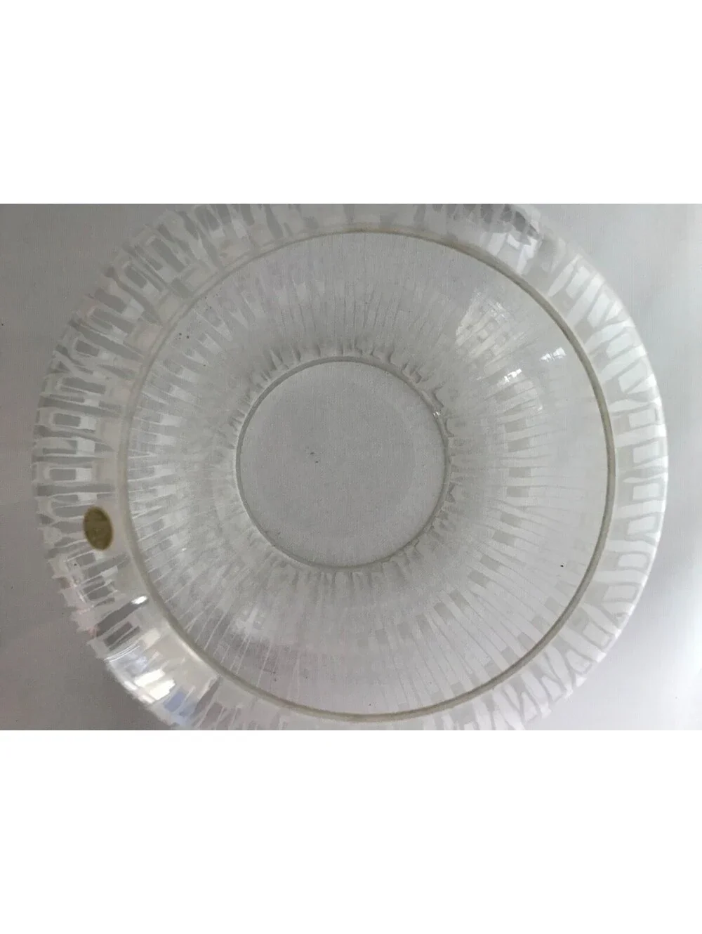 Vintag Clear Mid Century Bohemian Glass Globe Light Shade  White Patterned Decor